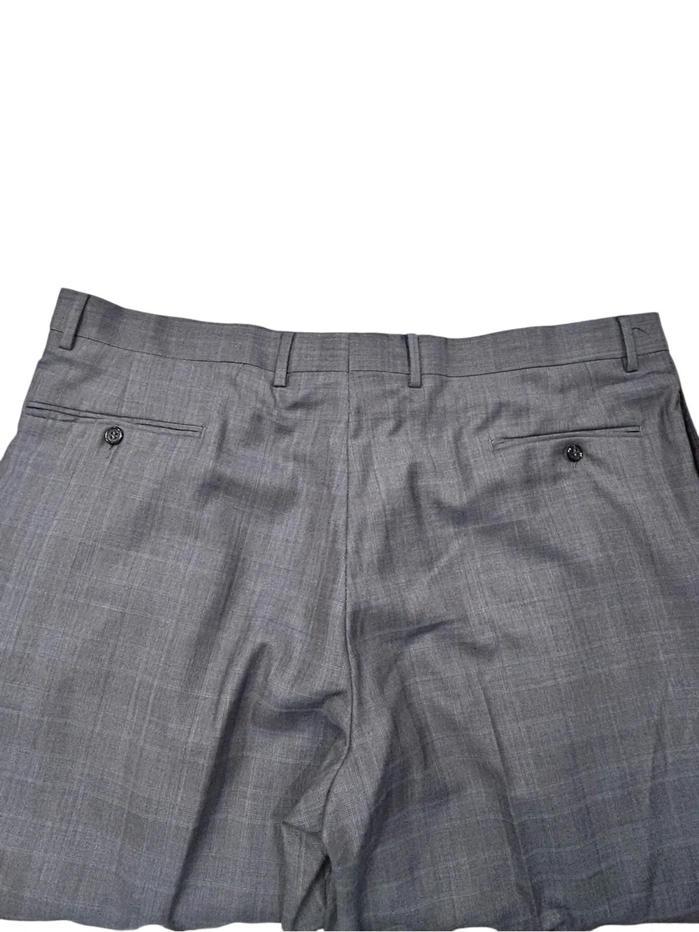 Jos. A. Bank Signature Collection Men's Gray Plaid Two-Piece Suit 48R Wool Silk